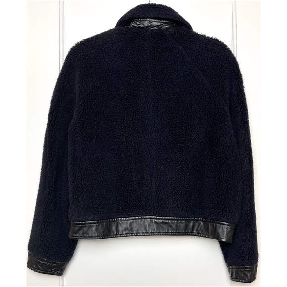 MARTIN GRANT PARIS 70s Navy Wool Blend Faux Shearling Boxy Sherpa Teddy Jacket 6 - Picture 9 of 12